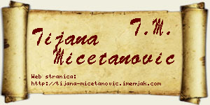 Tijana Mičetanović vizit kartica